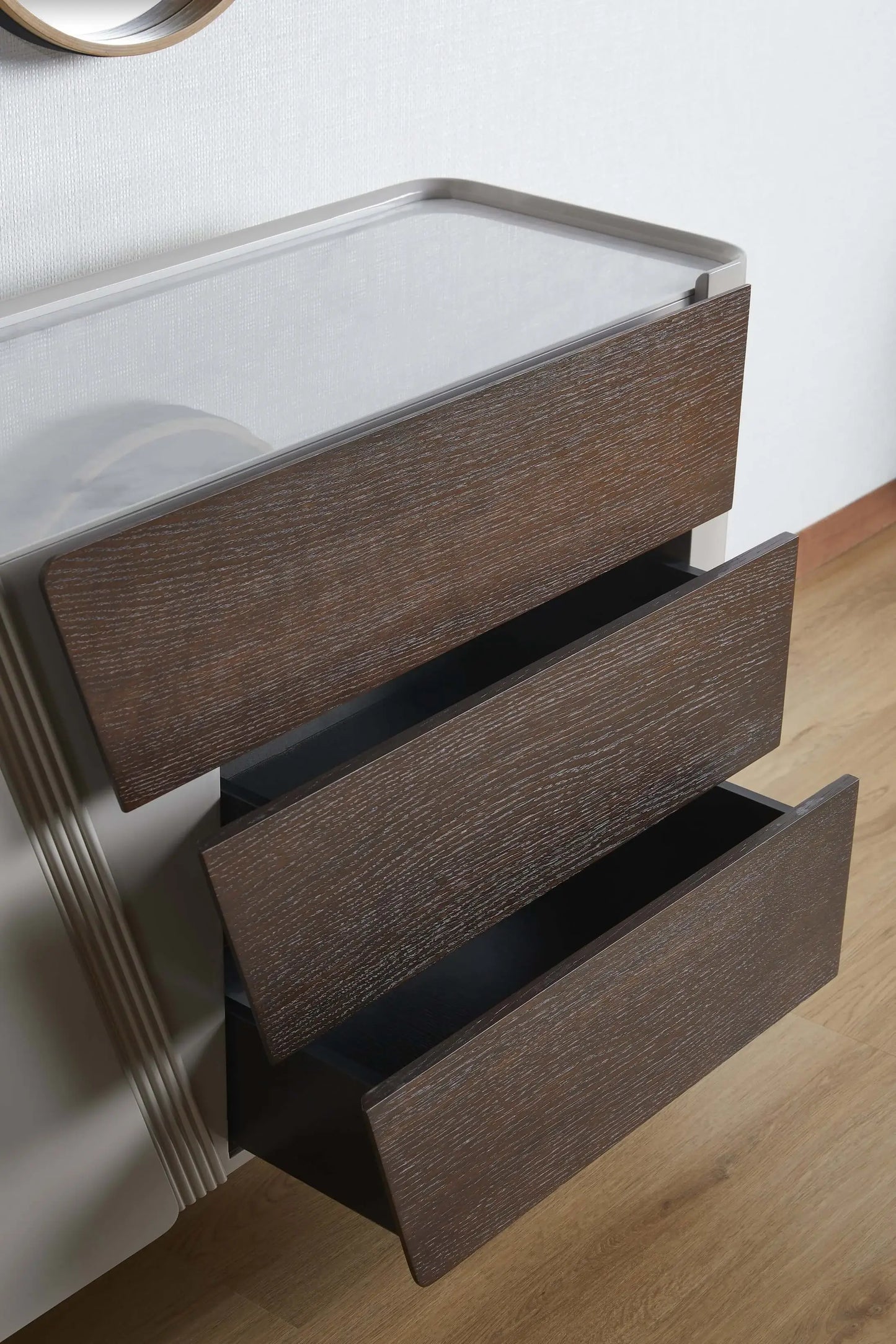 Maple Dining Side Table Wooden Drawers