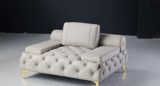 Mars 1 Seater Leather Sofa - Gray