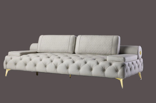 Mars 2 Seater Leather Sofa - Gray