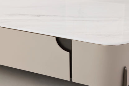 Maya Beige Tv Unit With Hidden Drawer