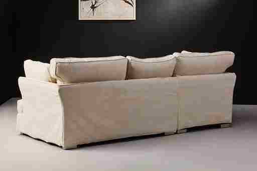 Romy 3 seater beige fabric sofa