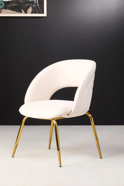 Siv Velvet Dining Chair With Stainless Steel Base