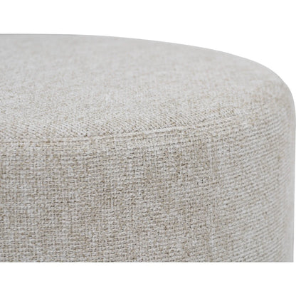 Stylish Walnut Pouf with Durable Fabric in Grey
