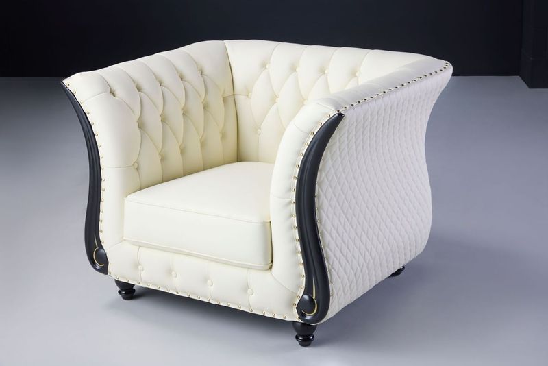 Iris chesterfield chair white yellow