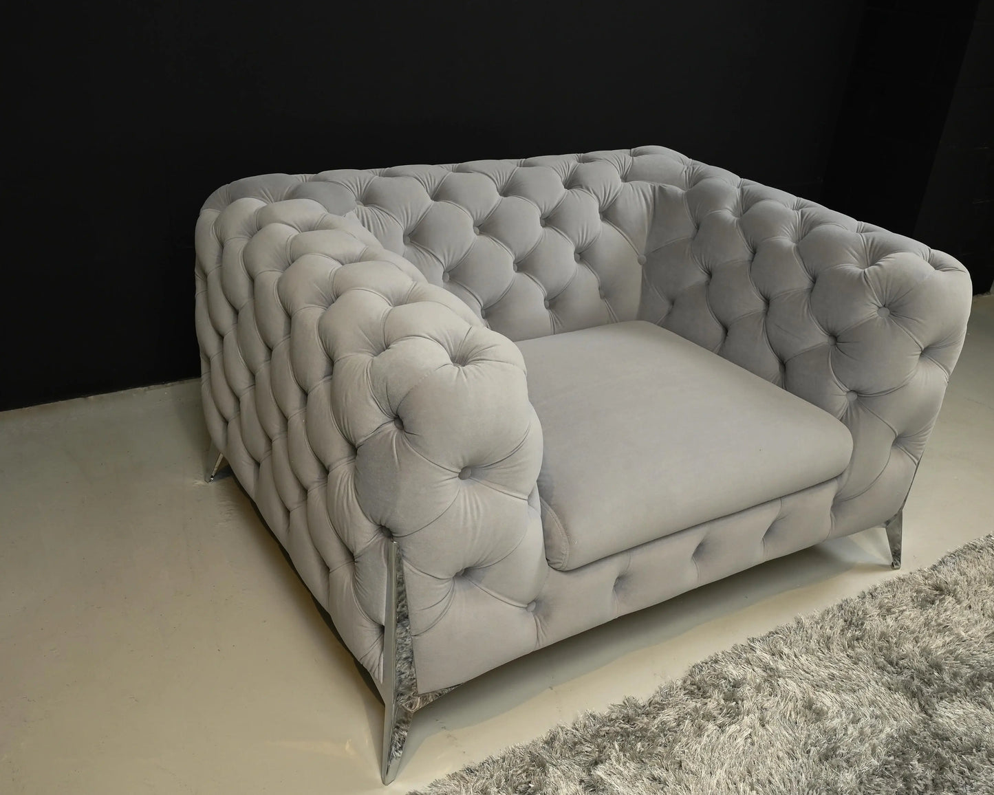 Velvet Mars 1 Seater Grey - Side View