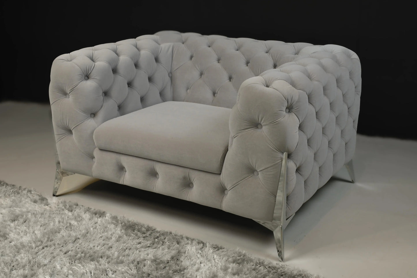Velvet Mars 1 Seater in Grey Color