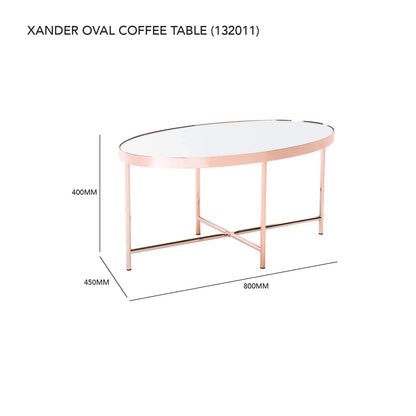 Xande Oval Mirror Top Coffee Table Size Guide